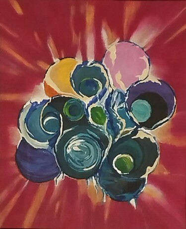 Peinture intitulée "Synergie" par Sylvie Vaudon, Œuvre d'art originale, Acrylique Monté sur Châssis en bois