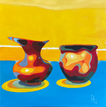 Pintura titulada "VASIJAS ÍBERAS" por Román Manrique De Lara, Obra de arte original, Oleo