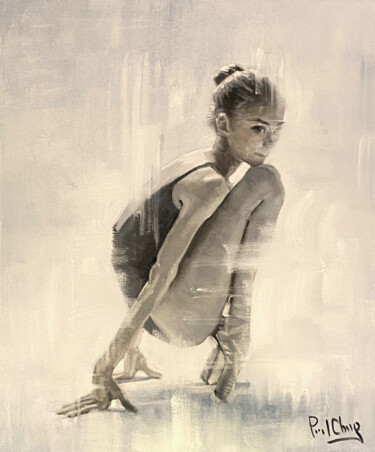 "Dancer In Morning" başlıklı Tablo Paul Cheng tarafından, Orijinal sanat, Petrol Ahşap Sedye çerçevesi üzerine monte edilmiş