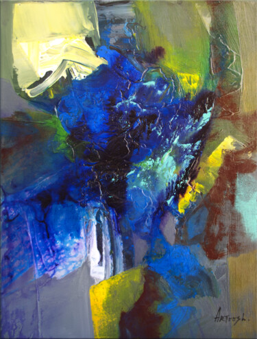 Abstrait-05-24 Painting titled "Abstrait-05-24" by Artoosh Mouradian, Original Artwork, Acrylic Mounted on Wood Stretcher frame