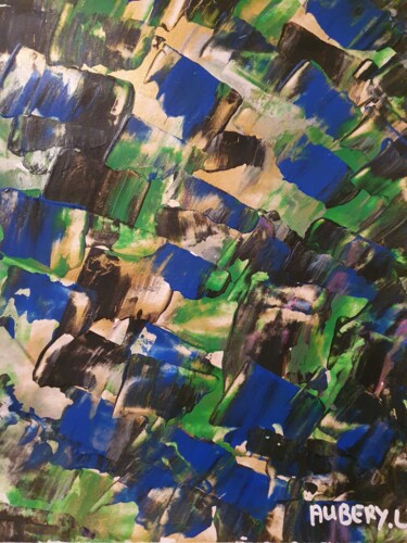 Peinture intitulée "Les champs" par Laurie Aubéry, Œuvre d'art originale, Acrylique