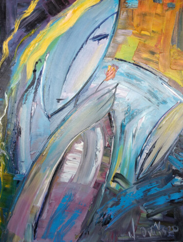 Pintura intitulada "flower" por Natali Oniks, Obras de arte originais, Óleo