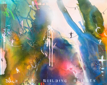 제목이 "Building Bridges No…"인 미술작품 Beate Garding Schubert로, 원작, 아크릴 나무 들것 프레임에 장착됨