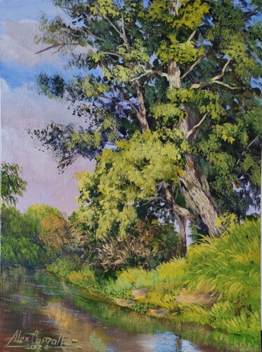 Na beira do rio Peinture intitulée "Na beira do rio" par Alex Carvalho, Œuvre d'art originale, Acrylique Monté sur Châssis en bois
