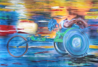 Peinture intitulée "Handisport" par D.S.A.Rt, Œuvre d'art originale, Acrylique Monté sur Aluminium