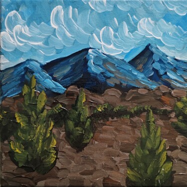 montagne n°7 Painting titled "montagne n°7" by Anna An, Original Artwork, Acrylic Mounted on Wood Stretcher frame