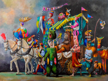 Schilderij getiteld "The Iconoclasts" door Kristin Voss, Origineel Kunstwerk, Acryl