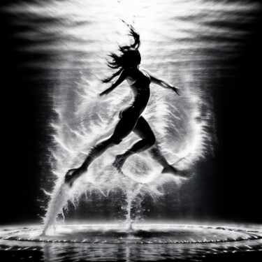 Arte digital titulada "WATERWOMAN III" por Josep Domènech, Obra de arte original, Imagen generada por IA Montado en Cartulina