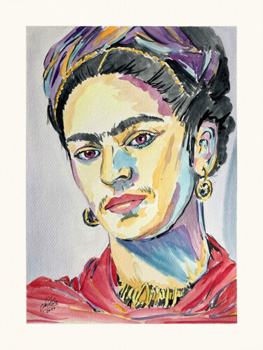 绘画 标题为“Frida Kahlo” 由Maciej Kłosowski, 原创艺术品, 水彩