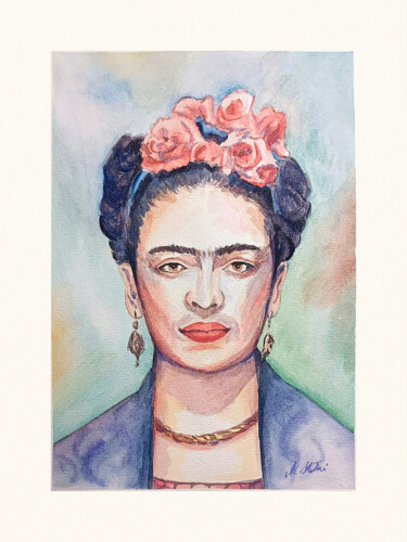 绘画 标题为“Frida Kahlo 2” 由Maciej Kłosowski, 原创艺术品, 水彩
