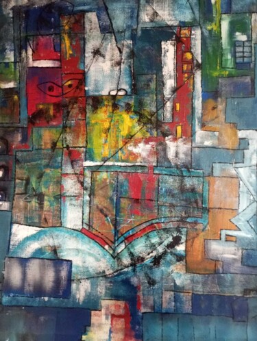 Peinture intitulée "Au détour d'un chem…" par Blonval, Œuvre d'art originale, Acrylique Monté sur Châssis en bois
