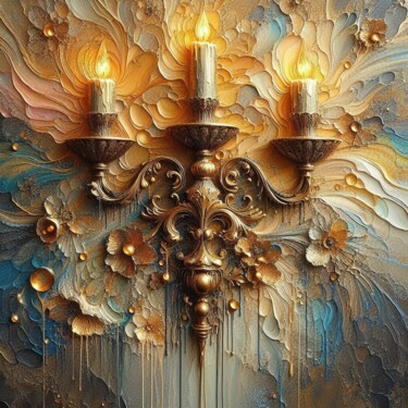 Digital Arts titled "Vintage Glow" by Abstract Bliss, Original Artwork, Digital Painting