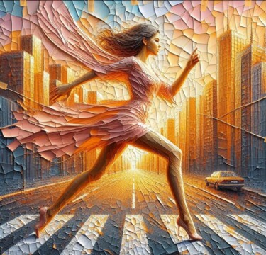Digitale Kunst getiteld "Stride of Ambition" door Abstract Bliss, Origineel Kunstwerk, Digitaal Schilderwerk