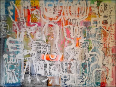 PATTERN FREE III Painting titled "PATTERN FREE III" by Eva Dahn Rubin, Original Artwork, Acrylic Mounted on Wood Stretcher frame