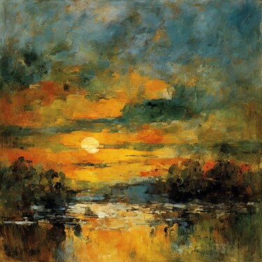 数字艺术 标题为“Sunset #2” 由Kyozai, 原创艺术品, AI生成的图像