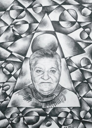 Drawing titled "Portrait 07" by Vladomír Čech / Vladomir Czech, Original Artwork, Charcoal
