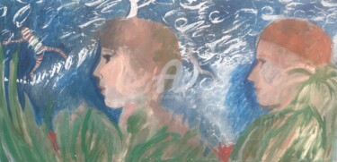 Pittura intitolato "Rebirth" da Myriam Van Calster, Opera d'arte originale, Acrilico Montato su Telaio per barella in legno