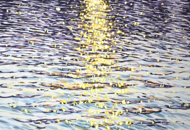 Schilderij getiteld "Shimmer on the wate…" door Iryna Kastsova, Origineel Kunstwerk, Acryl Gemonteerd op Frame voor houten b…