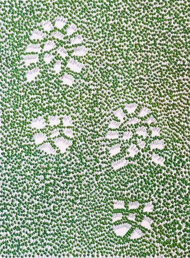 Malerei mit dem Titel "Empreintes humaines" von Canned, Original-Kunstwerk, Acryl Auf Keilrahmen aus Holz montiert