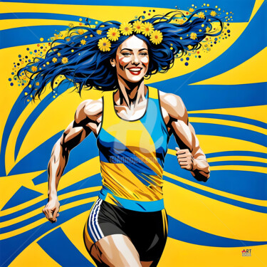 Pittura intitolato "Winner" da Natalia Kuruch, Opera d'arte originale, Pittura digitale