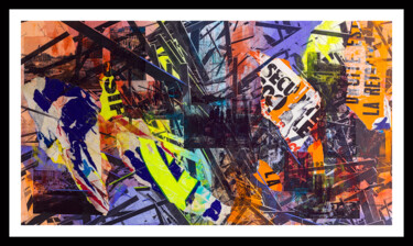 Peinture intitulée "Les cycles  du chao…" par Scowcza, Œuvre d'art originale, Collages Monté sur Panneau de bois
