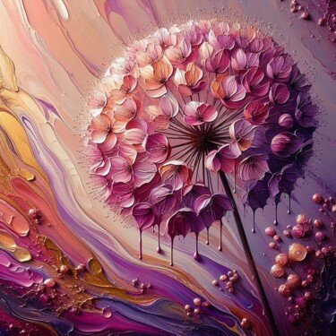 数字艺术 标题为“Enchanted Alliums” 由Abstract Bliss, 原创艺术品, AI生成的图像
