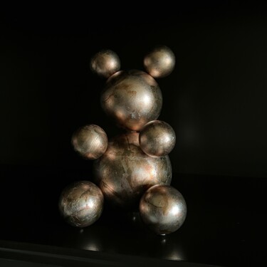 Marbled Small Bear Steel and Real Silver Leaf "Marbled Small Bear…" başlıklı Heykel Iryna Antoniuk (IRENA TONE) tarafından, Orijinal sanat, Metaller