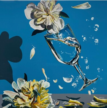 Pittura intitolato "Aqua Cascade" da Anna Meyster, Opera d'arte originale, Acrilico Montato su Telaio per barella in legno