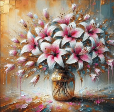 제목이 "Luminous Lily Seren…"인 디지털 아트 Abstract Bliss로, 원작, 디지털 페인팅