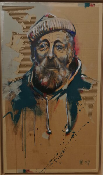 Peinture intitulée "le marin" par Francis L'Huillier, Œuvre d'art originale, Acrylique Monté sur Panneau de bois