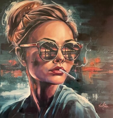 제목이 "Love Ain't No Stran…"인 미술작품 Tonya Seiler로, 원작, 기름 나무 들것 프레임에 장착됨