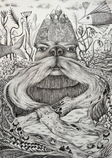 A strange creature #4. The Fur seal "A strange creature…" başlıklı Resim Anastasia Cherezova tarafından, Orijinal sanat, Mürekkep