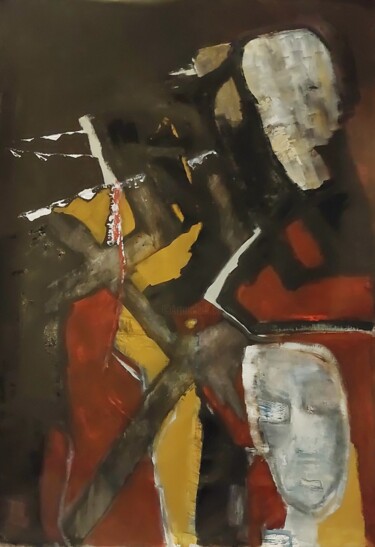 Peinture intitulée "Méditation" par Monique Morellec, Œuvre d'art originale, Acrylique