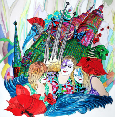 图画 标题为“Verlorenes Paradies…” 由Brygida Figwer-Wagner, 原创艺术品, 水彩