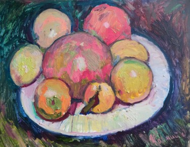 Peinture intitulée "Fruit family" par Oleksandr Chornyi, Œuvre d'art originale, Huile