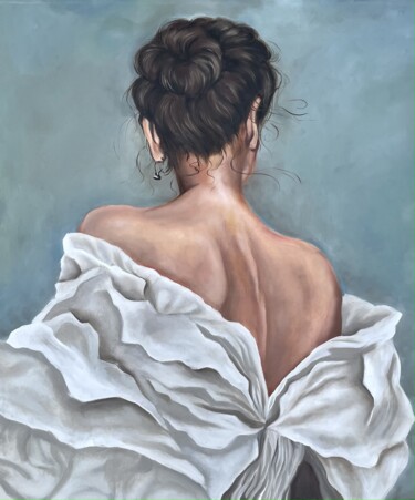 Schilderij getiteld "expectation" door Anna Klimova, Origineel Kunstwerk, Olie Gemonteerd op Frame voor houten brancard