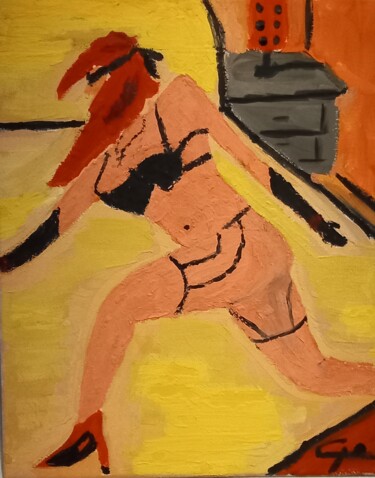 绘画 标题为“Painting "Red Beaut…” 由Rikortgallery, 原创艺术品, 丙烯 安装在其他刚性面板上