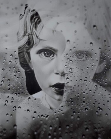 "The drops on the glass" Peinture intitulée ""The drops on the g…" par Monika Rembowska, Œuvre d'art originale, Huile
