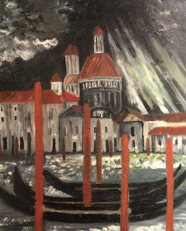 Santa Maria Della Salute, Venice Itsly Pintura titulada "Santa Maria Della S…" por Auracelie Wall, Obra de arte original, Oleo Montado en Bastidor de camilla de ma…