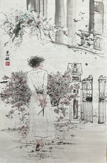 绘画 标题为“满园春色关不住” 由Amanda Ye, 原创艺术品, 墨