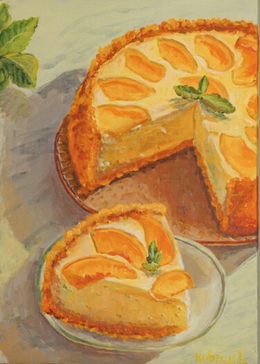 绘画 标题为“Cheesecake” 由Tetiana Kovtun, 原创艺术品, 丙烯 安装在木质担架架上