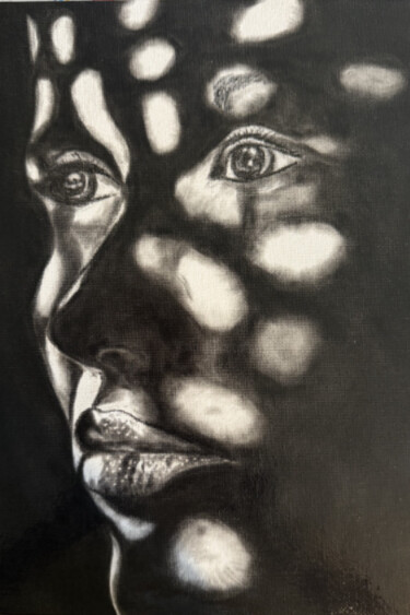 Disegno intitolato "Lumière de l’Âme" da Lyvia Lopez, Opera d'arte originale, Carbone Montato su Cartone