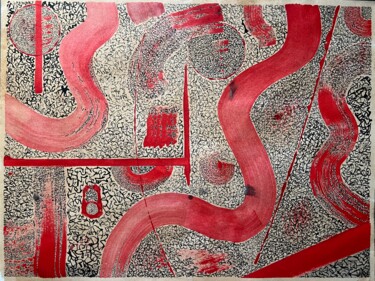 绘画 标题为“The Black & Red Voi…” 由Kat Shevchenko, 原创艺术品, 墨