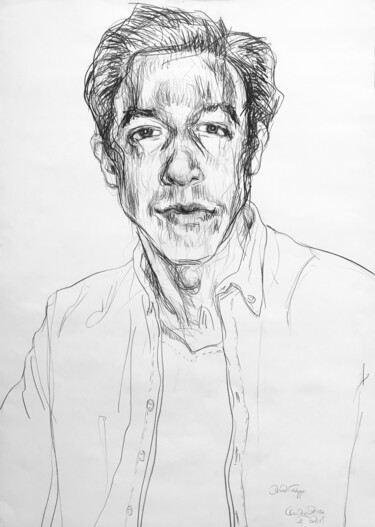 图画 标题为“Portrait David Fili…” 由Claudia Zerbe, 原创艺术品, 孔戴