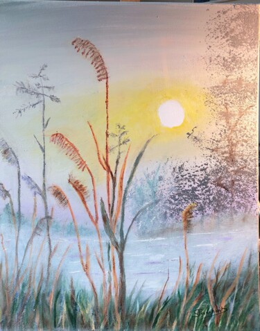 Peinture intitulée "Dans la brume" par Suzanne Trenchant, Œuvre d'art originale, Acrylique
