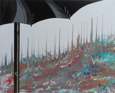 Painting titled "Sous les flots" by Derollepot, Original Artwork, Acrylic Mounted on Wood Stretcher frame