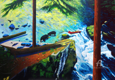 「White Water, Black…」というタイトルの絵画 Anthony Feyerによって, オリジナルのアートワーク, オイル