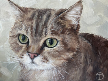 Schilderij getiteld "Cat 28" door Olia Tomkova, Origineel Kunstwerk, Acryl