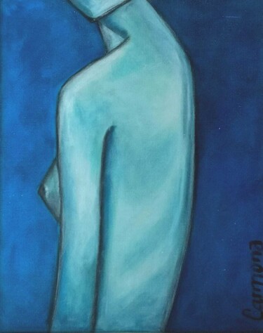 제목이 "Feeling Blue"인 미술작품 Hélène Carmona로, 원작, 아크릴 나무 들것 프레임에 장착됨
