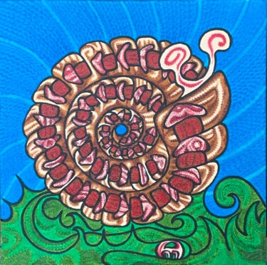 제목이 "Schnecke(n)Haus (Op…"인 미술작품 Alexandra Busch로, 원작, 기름 나무 들것 프레임에 장착됨